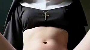 innocent nun outfit hides cute ai monster cock blowjob sex secrets