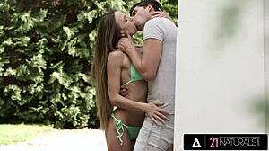 Gorgeous long haired babe craves deep cock penetration outdoors by 21 naturals