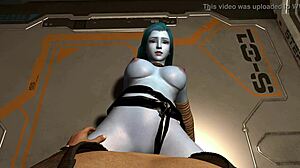 vam's blue alien queen pays hot tribute ride