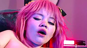 Redhead Rebecca Nikson Fingers Wet Pussy with Huge Toy