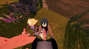 hey annie and mikasa ready for foursome anal creampie swingers action?