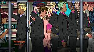 This stranger shows her public orgasm tricks right on the subway packed with monsters