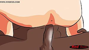 massive black cock ravages greedy blonde's throat and pussy in hardcore interracial animation