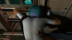 vam's blue alien queen pays hot tribute ride