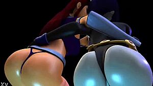 Starfire raven shake massive asses hard