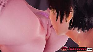 eleya lyn's elf tits get sensual massage then tight pussy licked to squirt closeup