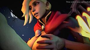 Handclap Overwatch Mercy Anal Cowgirl Big Tits Creampie Shock!