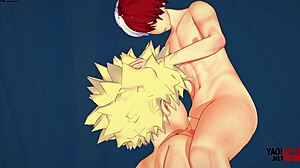 😍 bakugo gives todoroki handjob blowjob in my hero academia yaoi uncensored gay anime!
