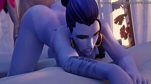 Widowmaker bends for relentless backshots in Overwatch blender sound animation