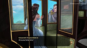 She screams for help but not for long in this hentai game with big tits