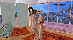 Just watched two girls in 3D animated foreplay fun