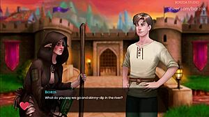 She screams for help but not for long in this hentai game with big tits