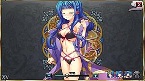 Zhao Zhong appears in swimsuit from Shin Koihime Musou game animation.