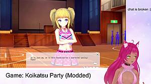 Vtuber LewdNeko Dominates Koikatsu Party with Wild Blowjob Action Part 1