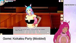 Vtuber LewdNeko Dominates Koikatsu Party with Wild Blowjob Action Part 1