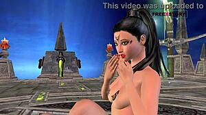 Finally some action with the animated figure of Bhabhi!