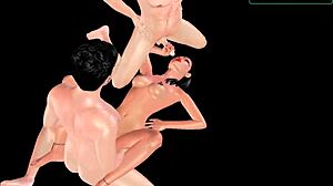 in this tamil audio story, an indian girl enjoys a threesome, her super breasts on display in 3d animation.