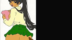 Blacked: Beautiful black schoolgirl has a great deal of cock in animes hentai