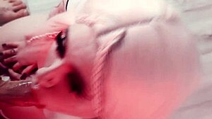 This cute girl is greedy for my cock in peachgardens video