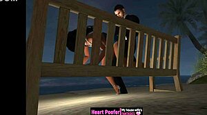 Hentai animation of a beach party fast fuck
