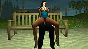 A woman’s sexual travel to the beach in animate cinema