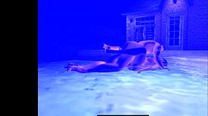 Anime sex scene in the pool