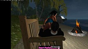 A woman’s sexual travel to the beach in animate cinema