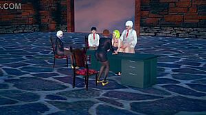 Secretary meeting with boss in office