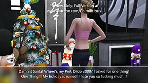 Sim 4 Santa gets rought with naughty teen in sex