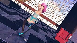 Pink Cat's Huge Boobs Burst in Touhou Lingerie