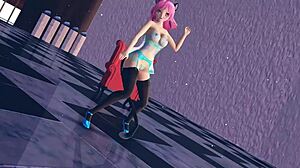 Pink Cat's Huge Boobs Burst in Touhou Lingerie