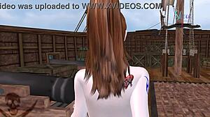Free cartoon porn featuring naked big breasted babe fucking a huge cock using cowgirl and anal sex positions