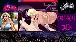 Blonde Deepthroats in Car Sucking Hentai Blowjob Scene