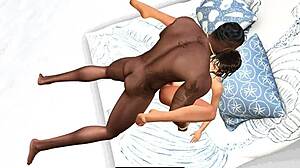 Oh, that sweet brown sugar is getting it on behind the dune. Right there at the public beach in this outdoor animation.